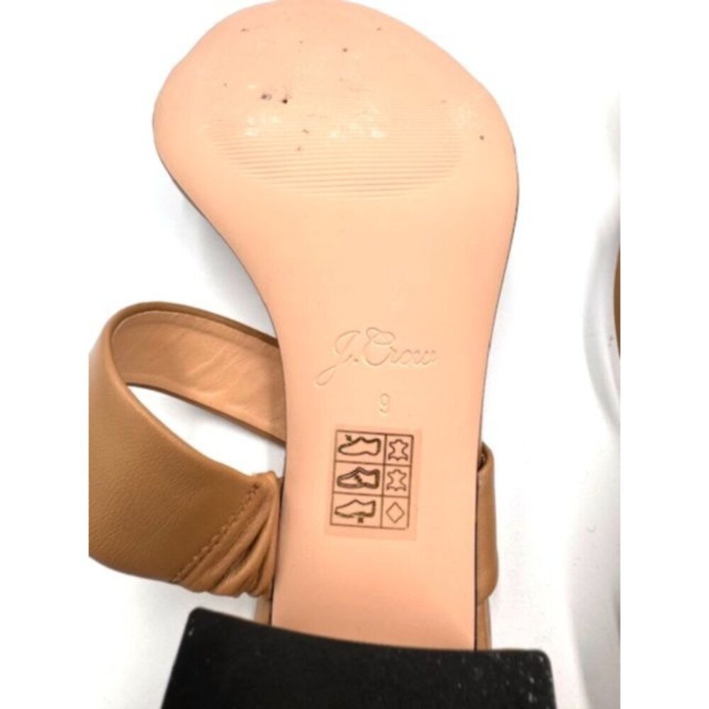 J.Crew Womens light camel Lucie Leather Block Heel Sandals Size 9 w/Box - Picture 12 of 12